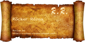 Röcker Rózsa névjegykártya